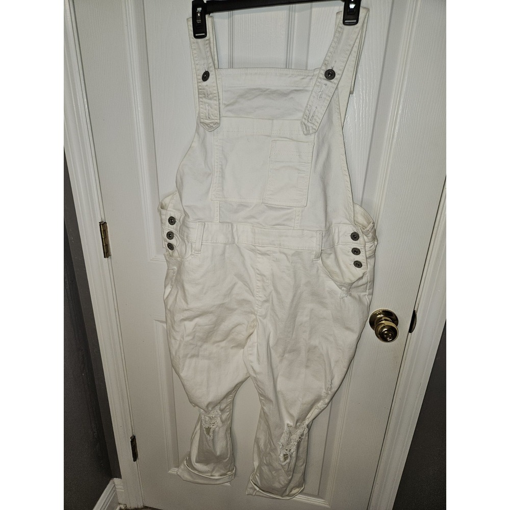 Arizona Jeans Co White Denim Distressed Overalls Size 0X Jr Plus